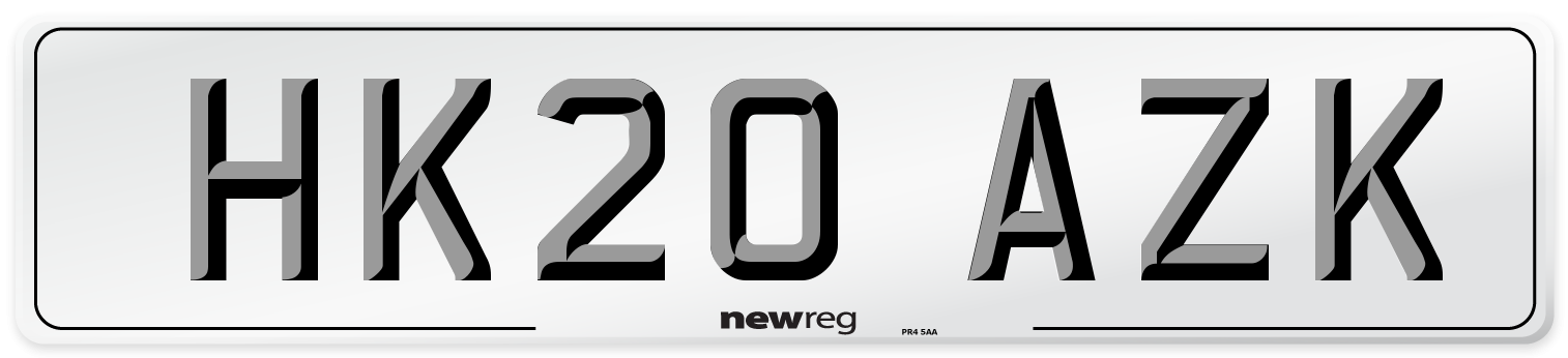 HK20 AZK Number Plate from New Reg